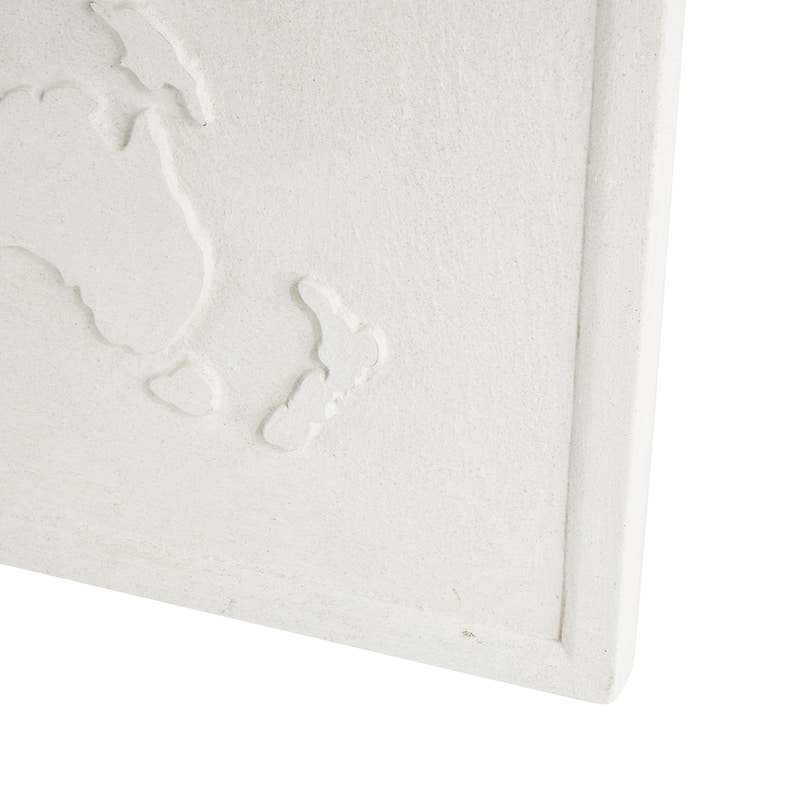 Wooden World Map 3D Home Wall Decor - Set of 3 White - Roche River Decor