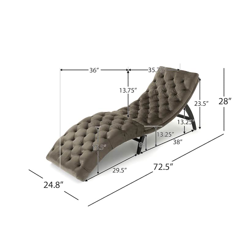 72.5" Button Tufted Chaise Lounge Chair