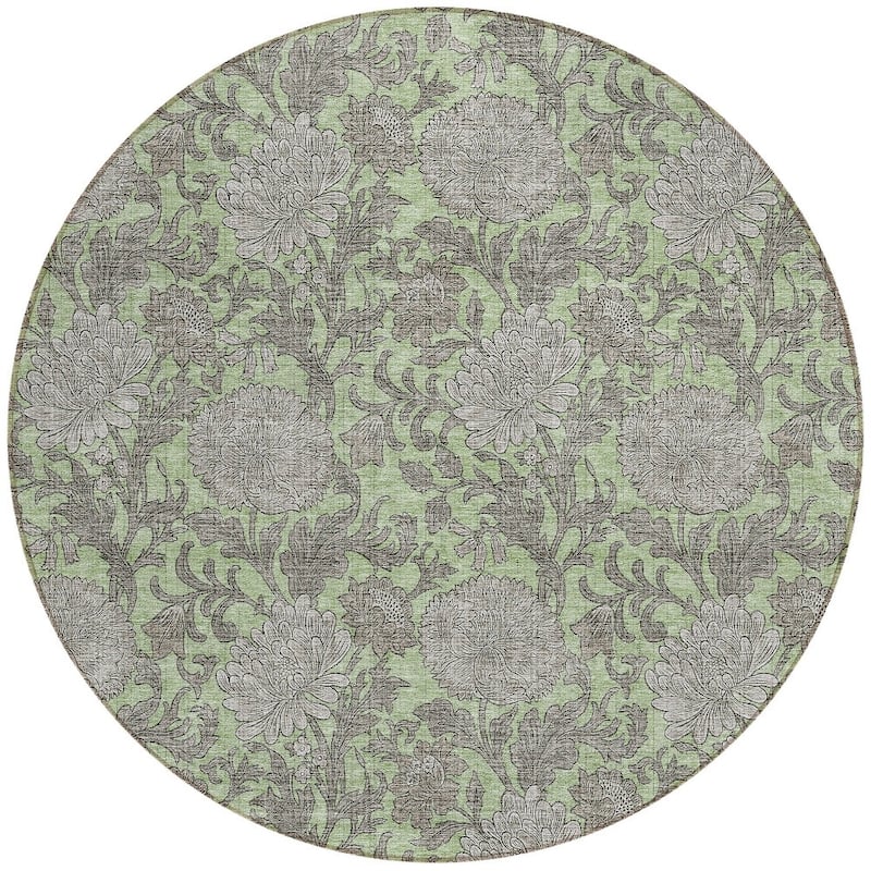 HomeRoots Floral Transitional Rectangle Outdoor Rug