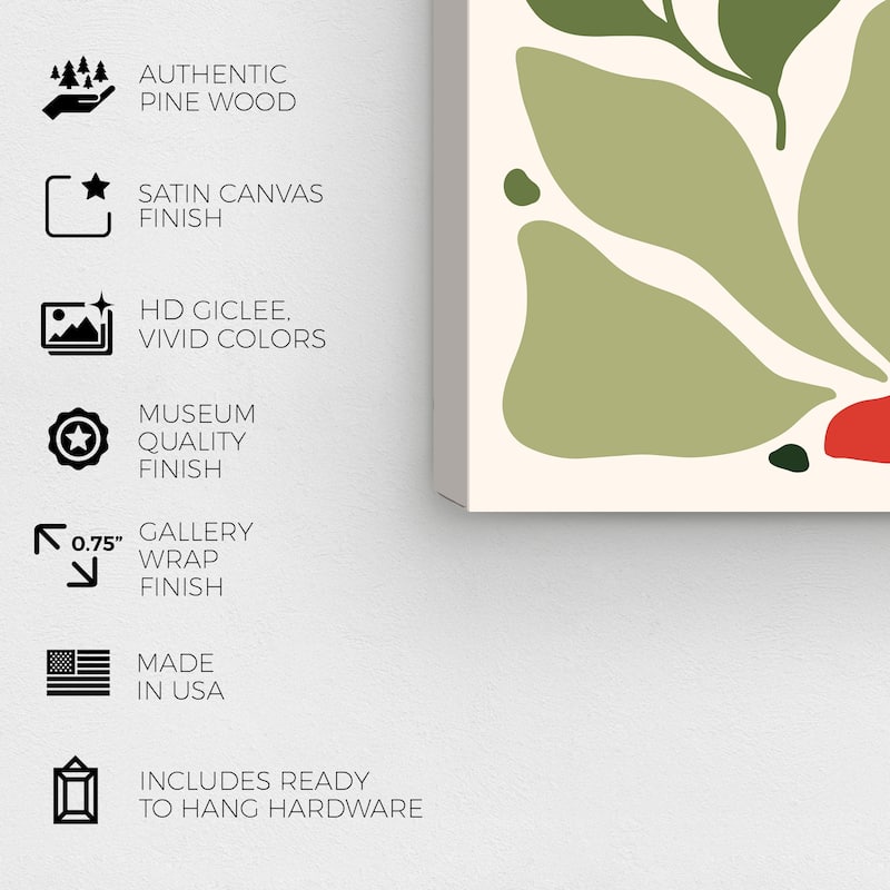 Wynwood Studio Canvas Floral and Botanical The Poinsettias Plain Red Modern & Contemporary Wall Art Canvas Print