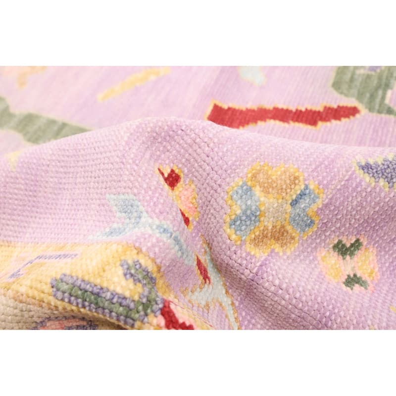 ECARPETGALLERY Hand-knotted Modern Oushak Violet Wool Rug - 8'0 x 10'0