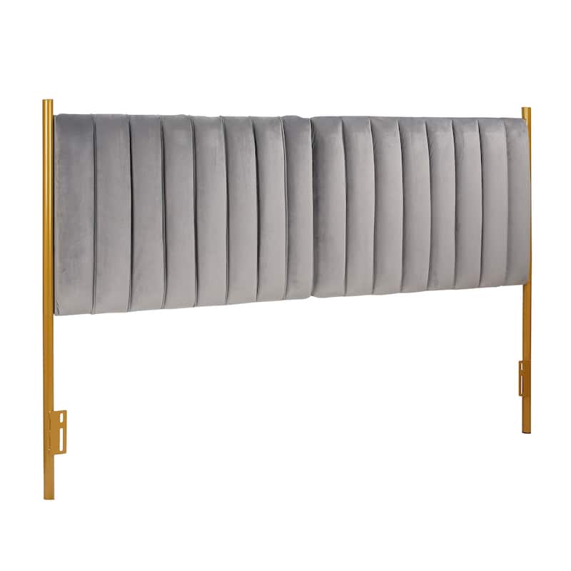Silver Orchid Flohr Velvet Upholstered King Headboard