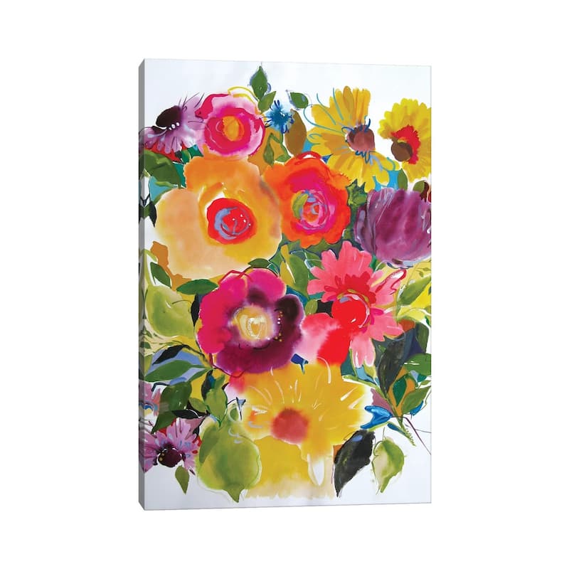 iCanvas "Purple Zinnias" by Kim Parker Canvas Print