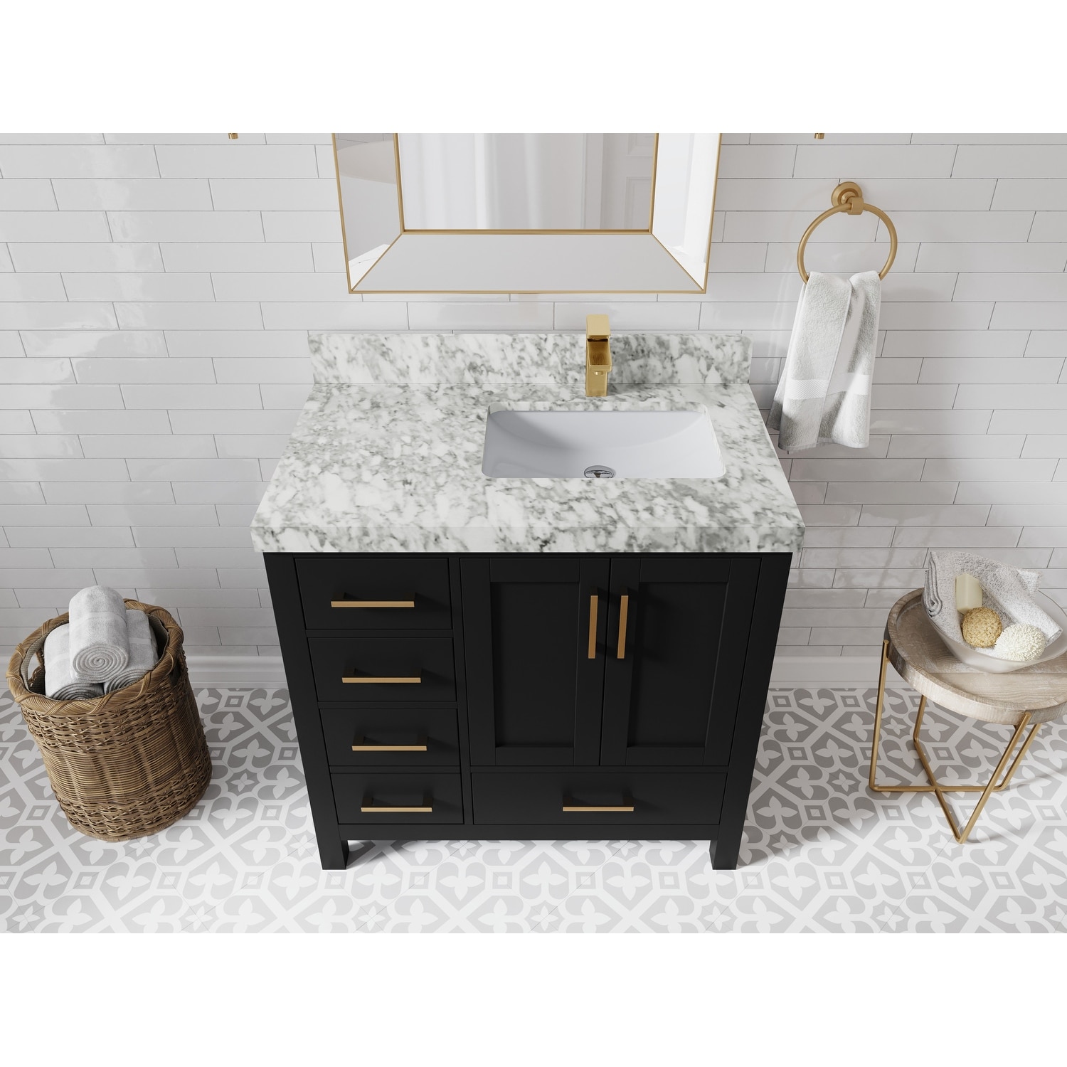 Willow Collections 36 in. W x 22 in. D Malibu Right Offset Sink Bathroom Vanity with Countertop