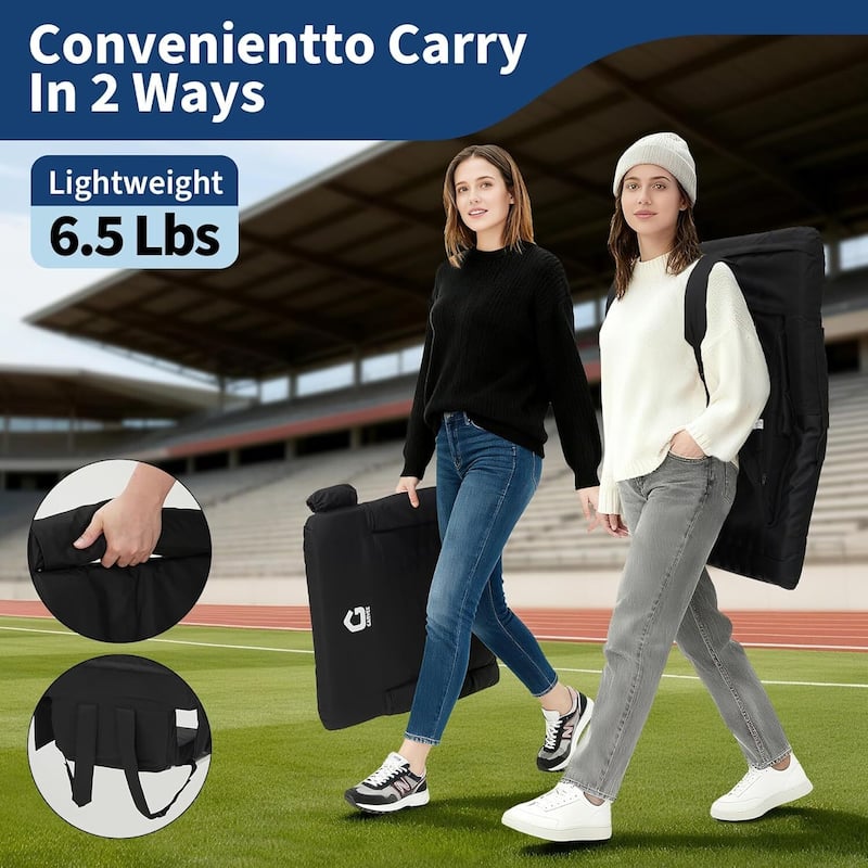 21In Massage Heated Stadium Seats with Back Support and Padded Cushion