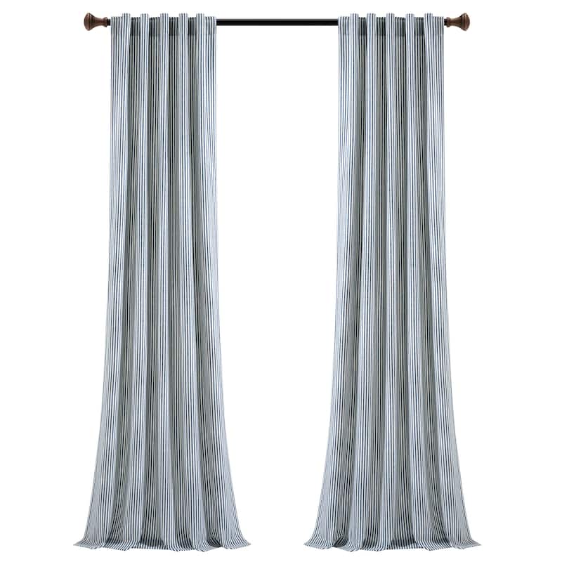 Lush Decor Farmhouse Vintage Stripe Yarn Dyed Cotton Back Tab/Rod Pocket Window Curtain Panels