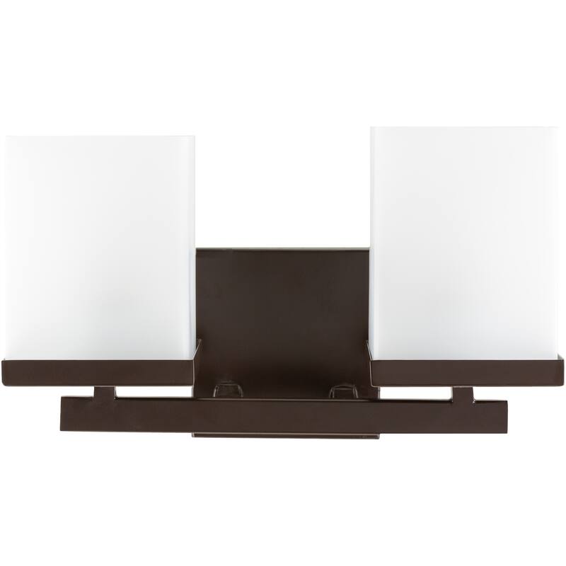 Lumi Frosted Glass 2-light Wall Sconce - 7.25"H x 12.5"W x 6"D