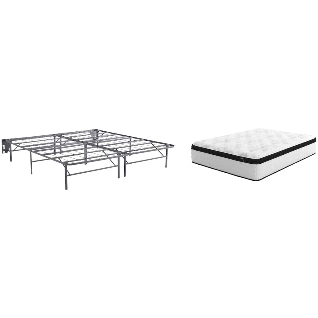 Signature Design by Ashley Chime 12 Inch Hybrid Black/White 2-Piece King Mattress Package