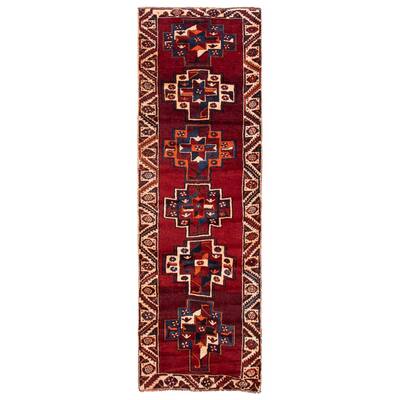 ECARPETGALLERY Hand-knotted Melis Vintage Red Wool Rug - 3'11 x 11'6