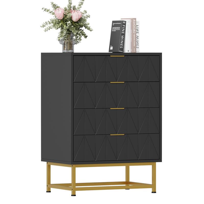 4 Drawer Dresser - 32 Inch Tall Modern Dresser Drawers