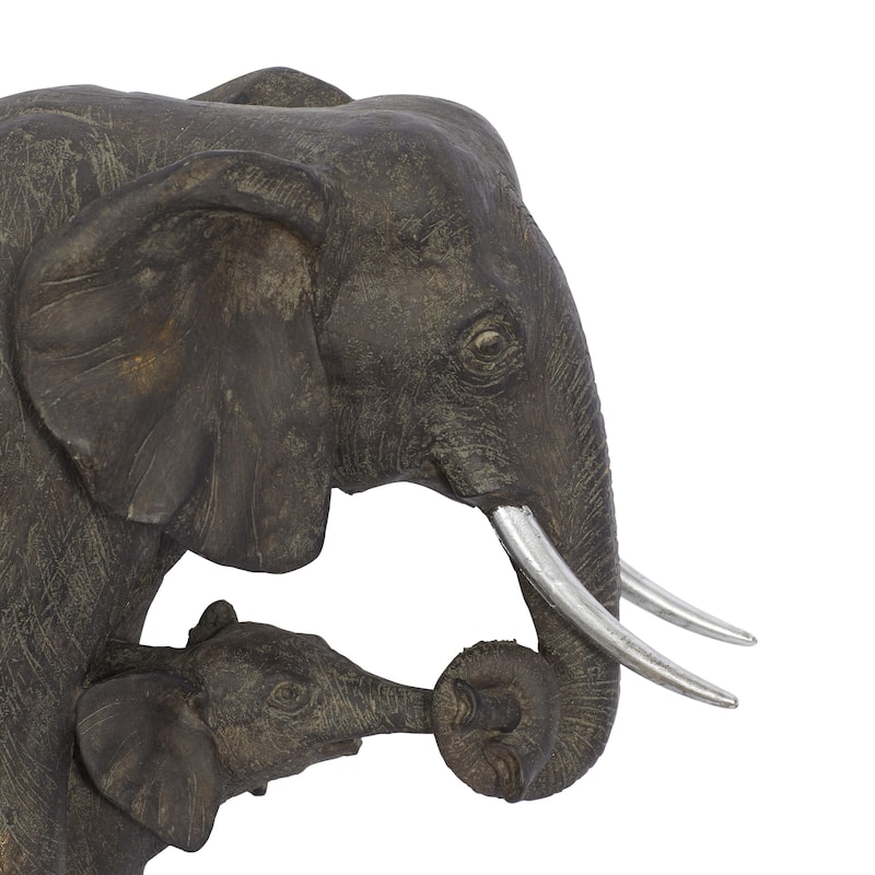 Polystone Elephant Decorative Sculpture - Gray - Roche River Decor