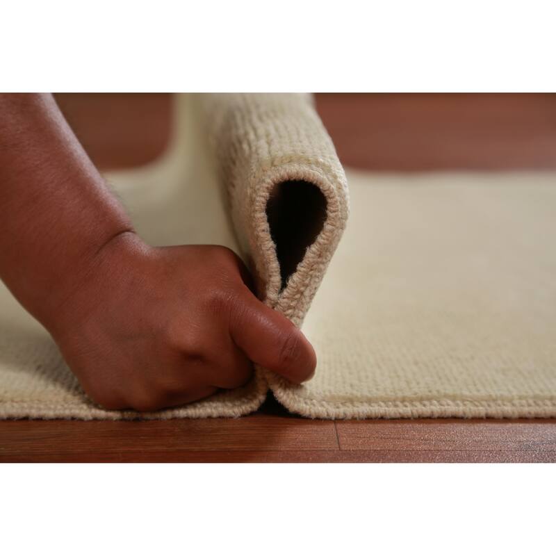 Hand Knotted Oriental 100% Wool Carpet Modern Solid Green Gabbeh Runner Rug - 9' 10'' X 3' 2''