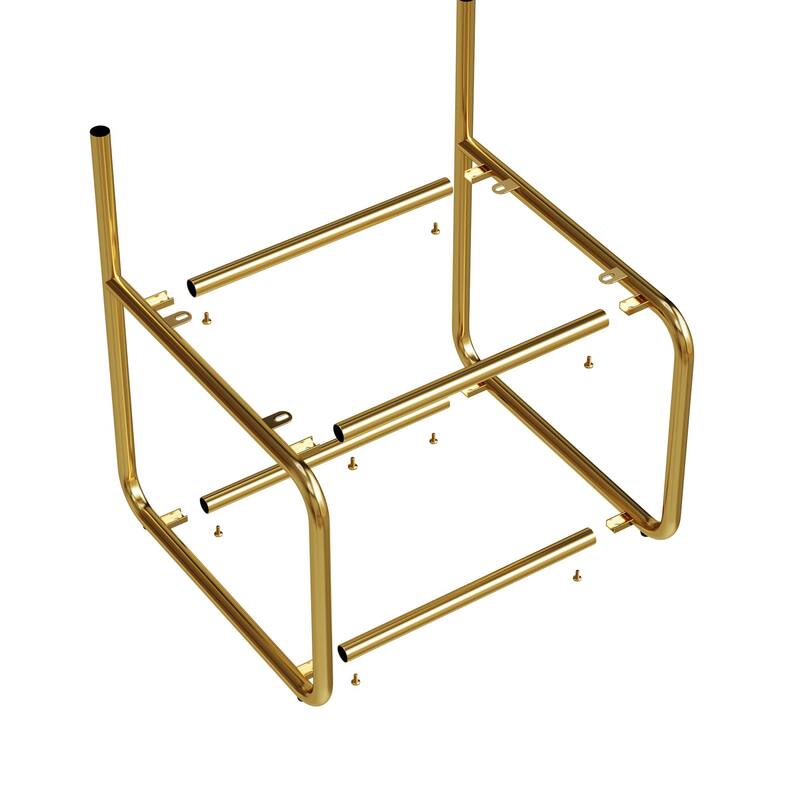 GDFStudio - Rosdale Minimalist Soft Plush Upholstered Dining Chair Set with Ergonomic Backrest and Golden Metal Legs, Set of 2