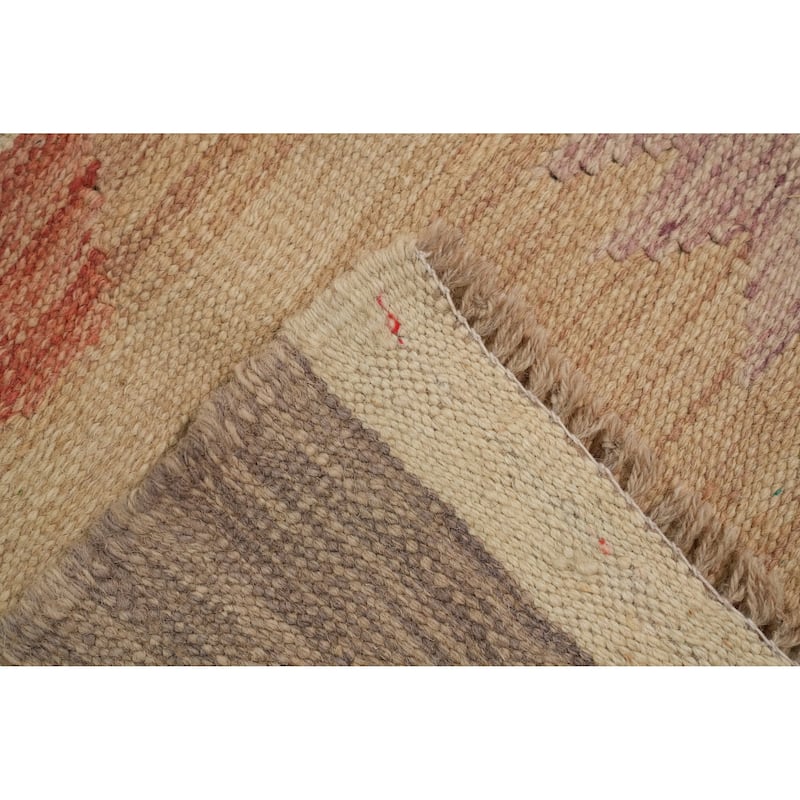 Hand Woven Oriental 100% Wool Carpet Southwestern Tribal Purples Kilim Area Rug - 9' 11'' X 6' 8''