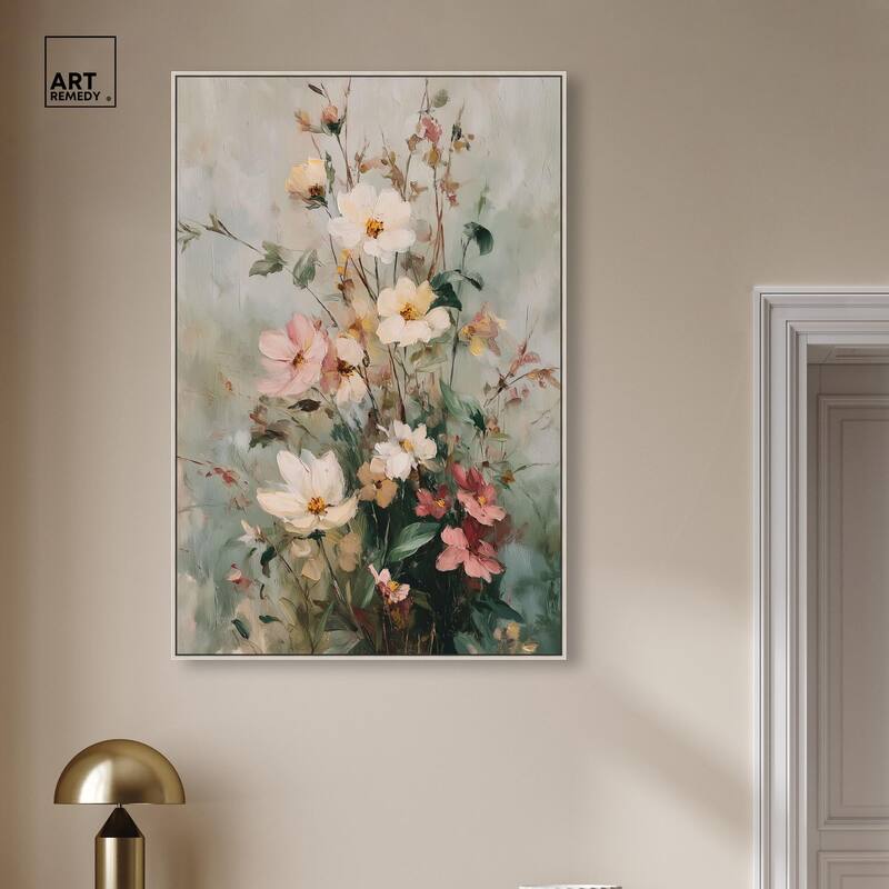 Vintage White Whispers Canvas by Art Remedy