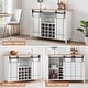 preview thumbnail 18 of 19, Farmhouse 47'' Wine Bar Cabinet Buffet Sideboard Cabinet with 16 Bottle Wine Rack - 15.7"D x 47.2"W x 34.61"H