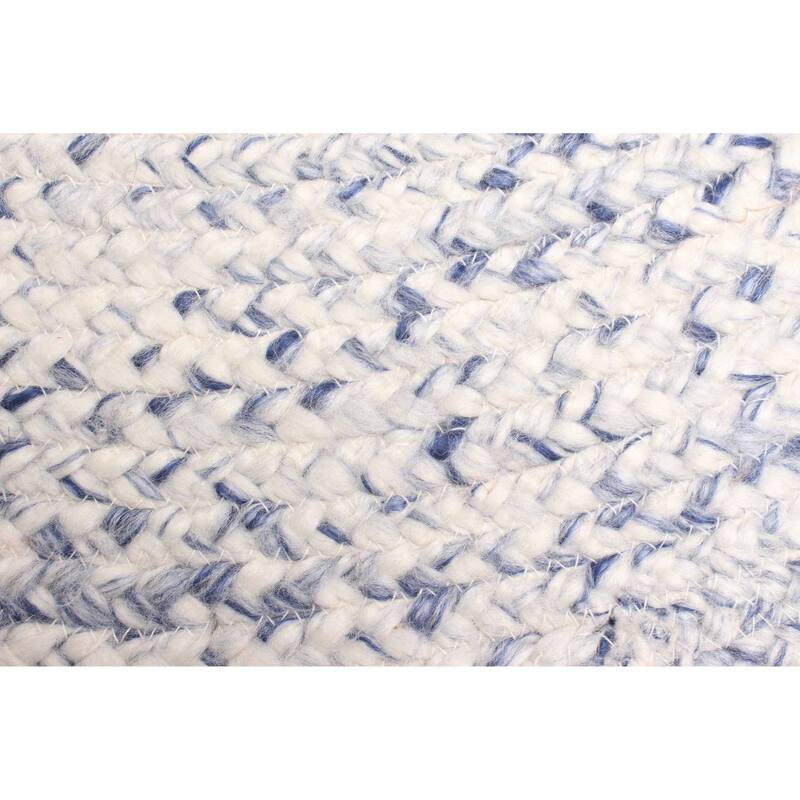 ECARPETGALLERY Braid weave Sienna Ivory Wool Rug - 3'5 x 3'5