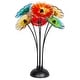 preview thumbnail 1 of 3, Fiore Bloom 26 IN Tall Multi-Color Art Glass 6-Plate Flower Sculpture with Metal Stand