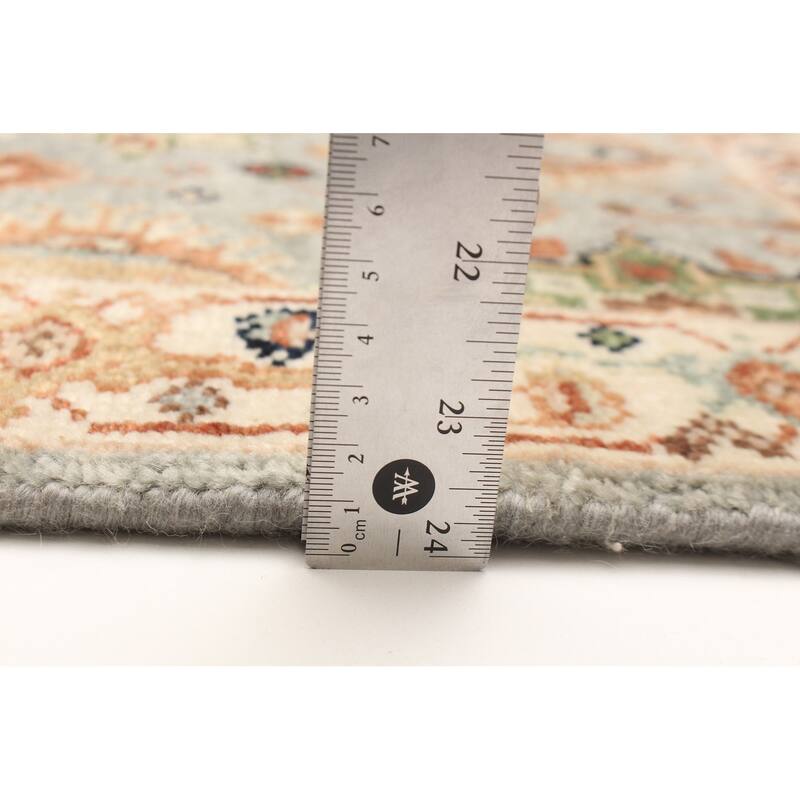 ECARPETGALLERY Hand-knotted Jules Sultane Light Blue Wool Rug - 2'7 x 12'2