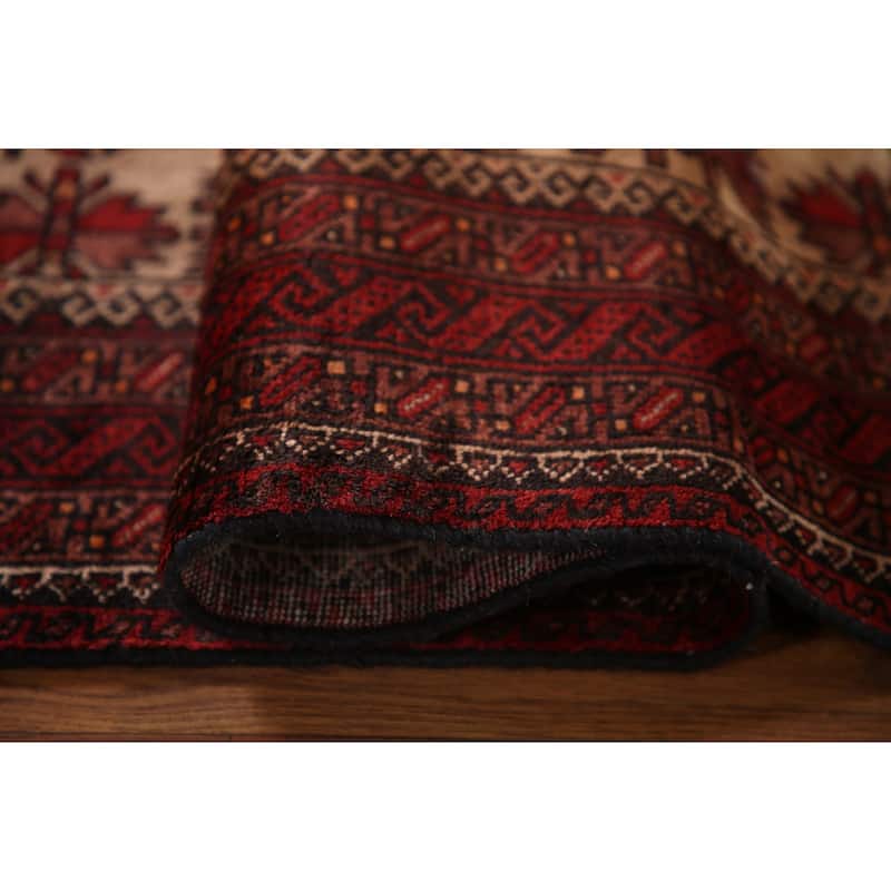 Balouch Persian Vintage Area Rug Hand-knotted Wool Carpet - 2'9"x 4'7"