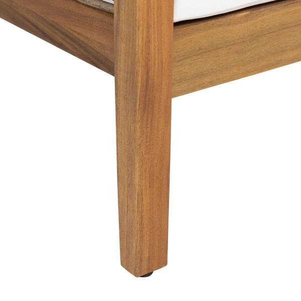 Burchett Outdoor Acacia Wood and Wicker Club Chairs (Set of 2) with