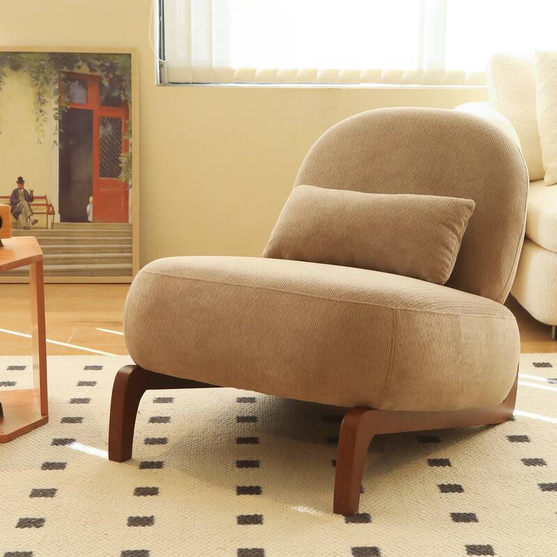 Accent Chair with Solid Wood Legs