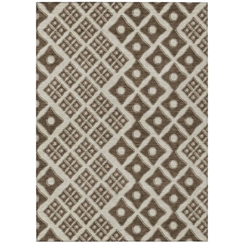 Machine Washable Indoor/ Outdoor Chantille Diamond Rug
