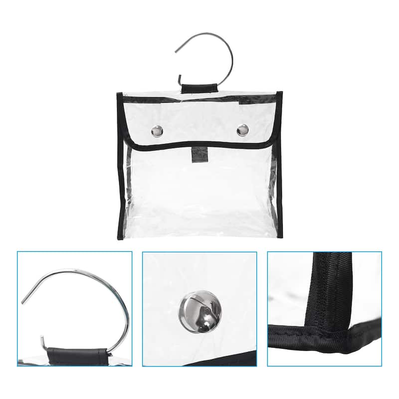Handbag Dust Bags, Clear Purse Storage Organizer Purse Protector - Black
