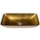 preview thumbnail 2 of 16, KRAUS Golden Pearl 22 inch Rectangle Glass Glass Vessel Bathroom Sink