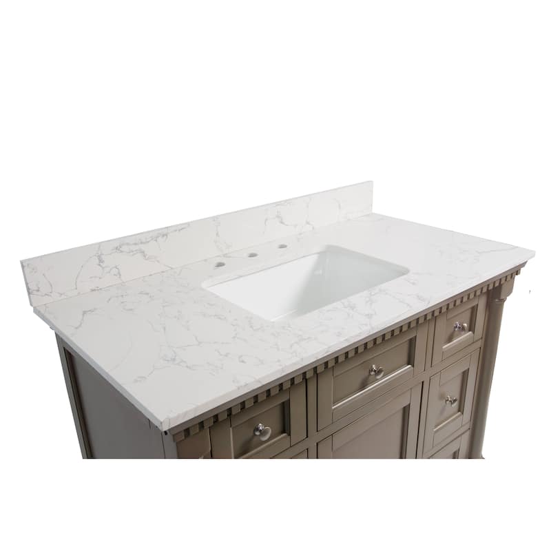 KitchenBathCollection Sydney 42" Bathroom Vanity with Engineered Marble Top