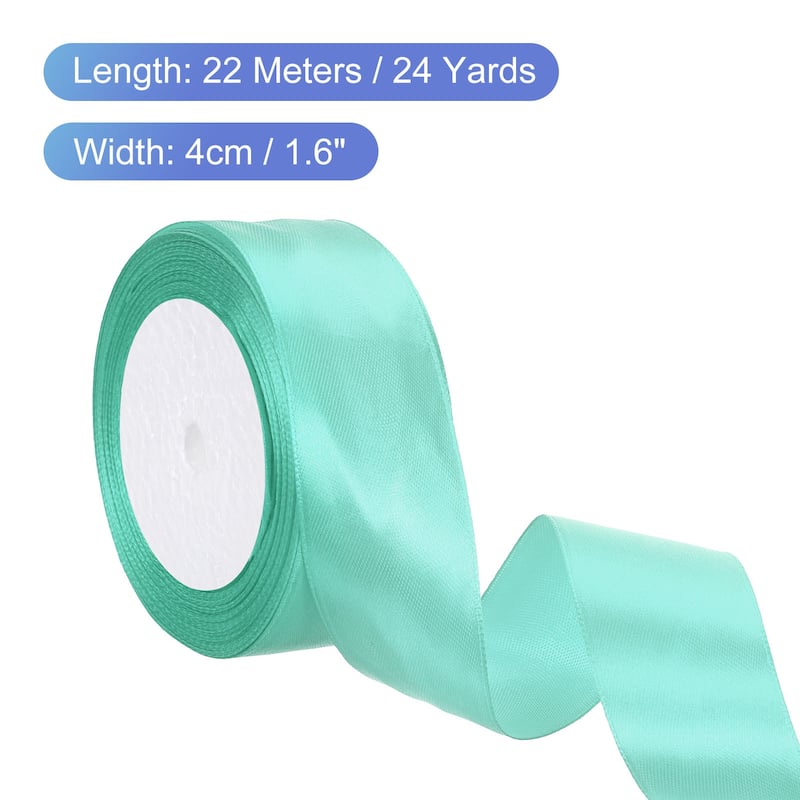 24 Yards Satin Ribbon Polyester for Gift Decoration - Aquatic Blue