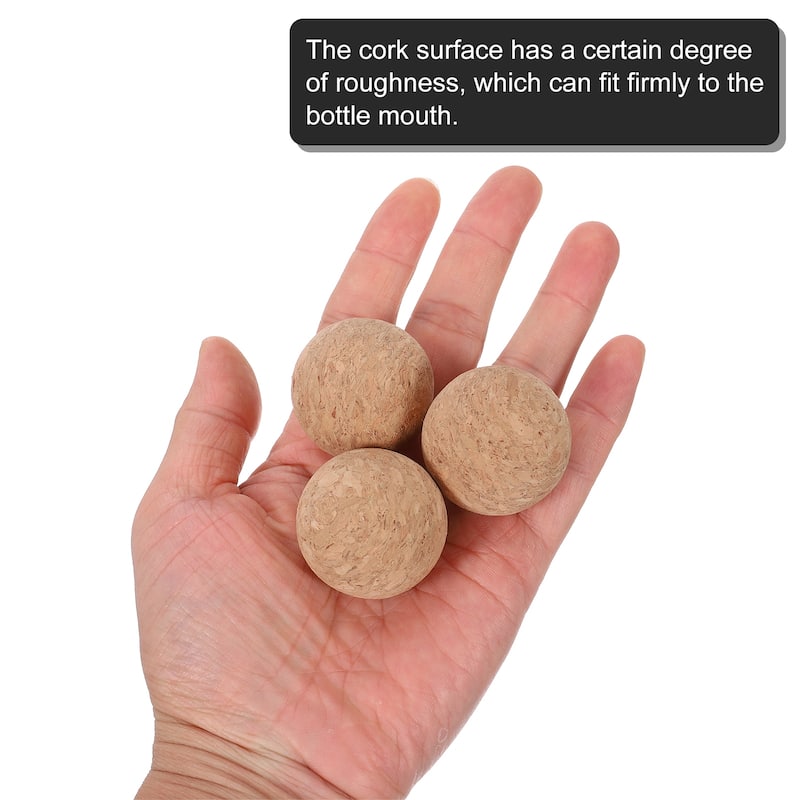 2 Pcs Wine Cork Ball, Wooden Cork Ball Stopper Cork Caps Stoppers