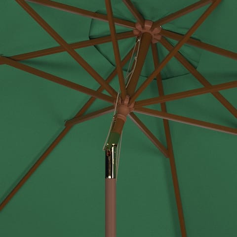 SAFAVIEH Cannes 9 Ft Wooden Outdoor Umbrella.