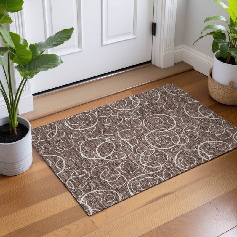 Machine Washable Indoor/ Outdoor Contemporary Nexus Chantille Rug