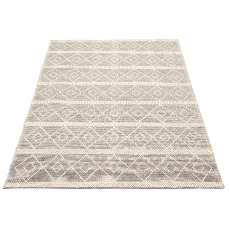 ECARPETGALLERY Braid weave Sienna Taupe Wool Rug - 6'0 x 8'9