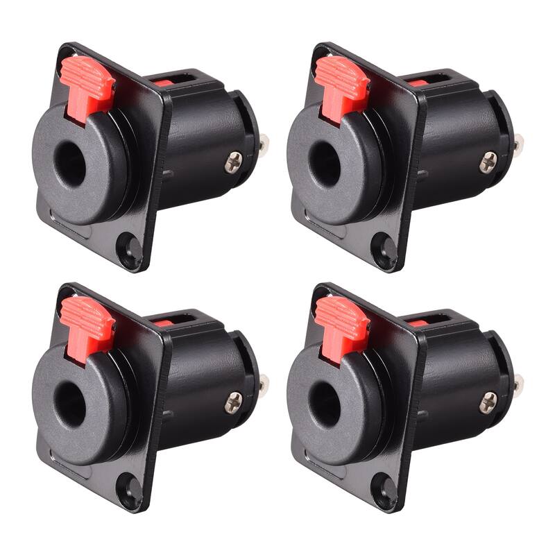 6.35mm 1/4"Female Stereo TRS Audio Socket Jack Connector Panel Mount 4pcs