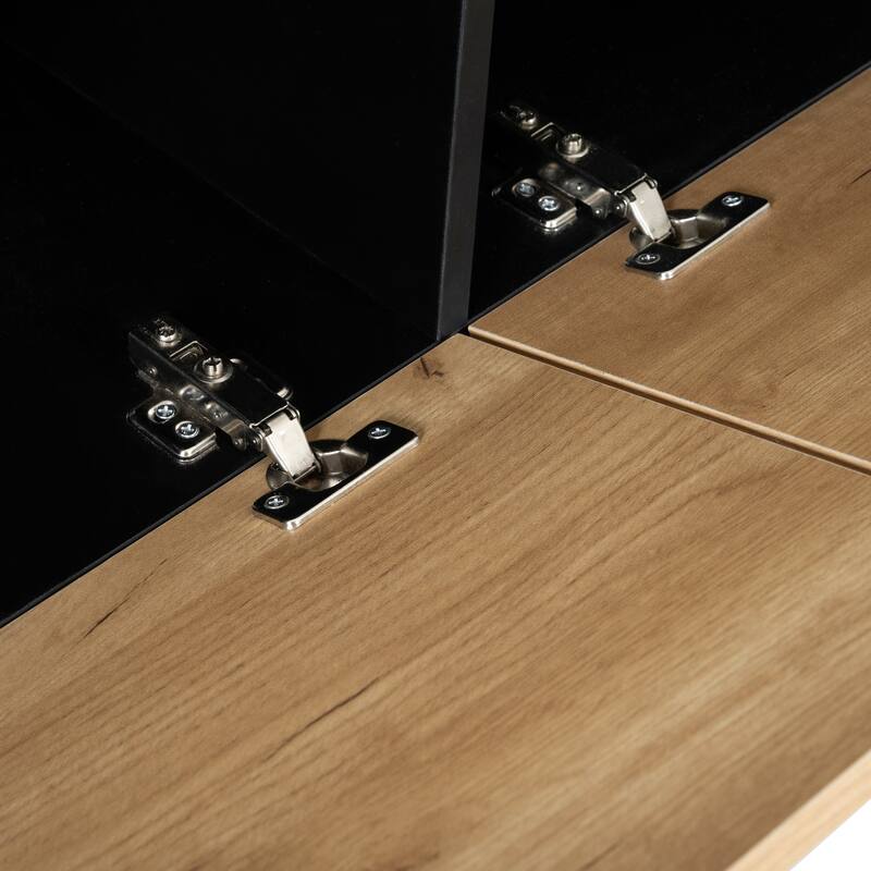 Extendable TV Stand with 3 Tier Bookshelves and Sliding Tabletop