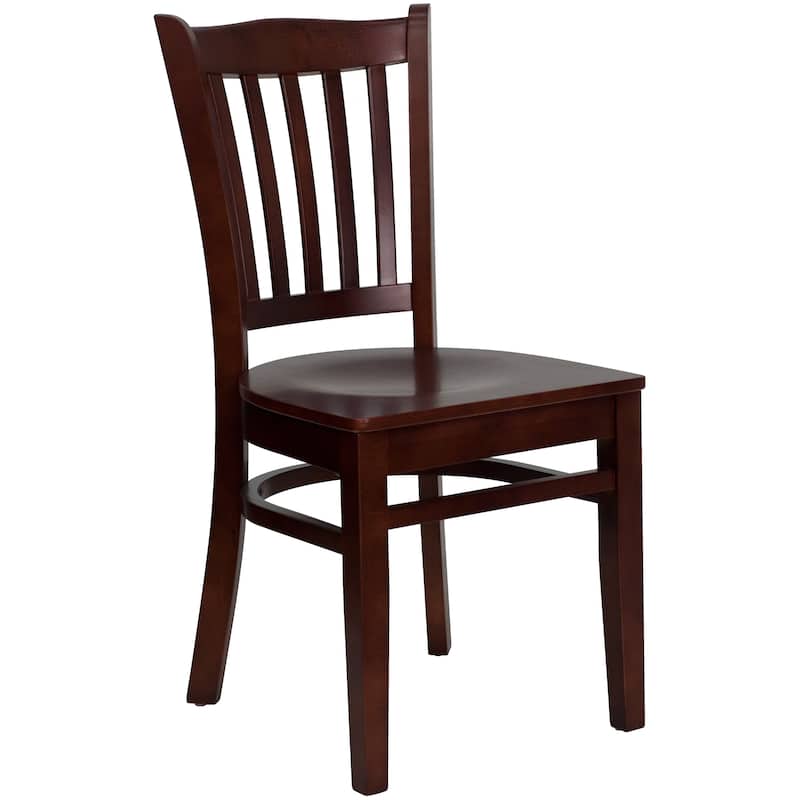 2Pk Vertical Slat Back Wood Restaurant Chair - Hospitality Seating