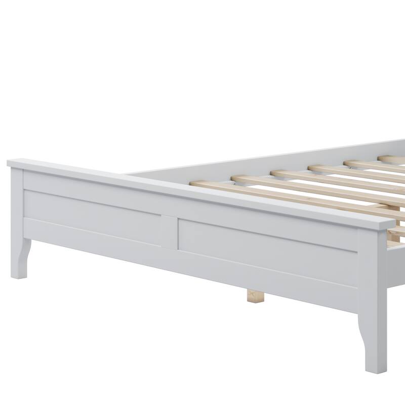 Modern Solid Wood Platform Bed with Wear-Resistant Finish