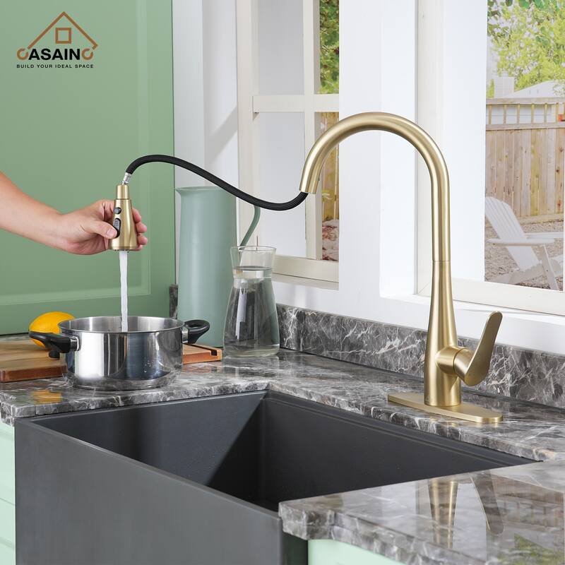 Single Handle Pull Down Sprayer Kitchen Faucet