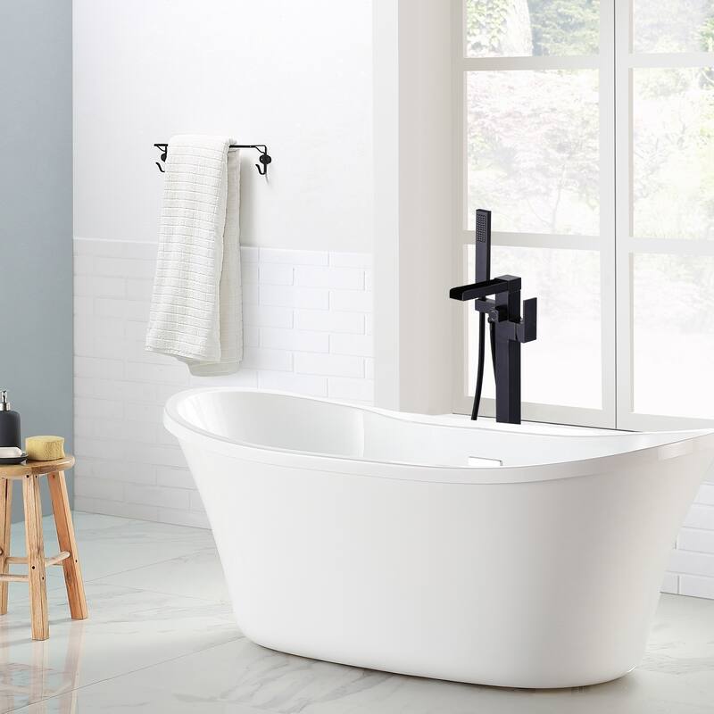 WOWOW Single Handle Freestanding Bathtub Faucet with Handheld Shower