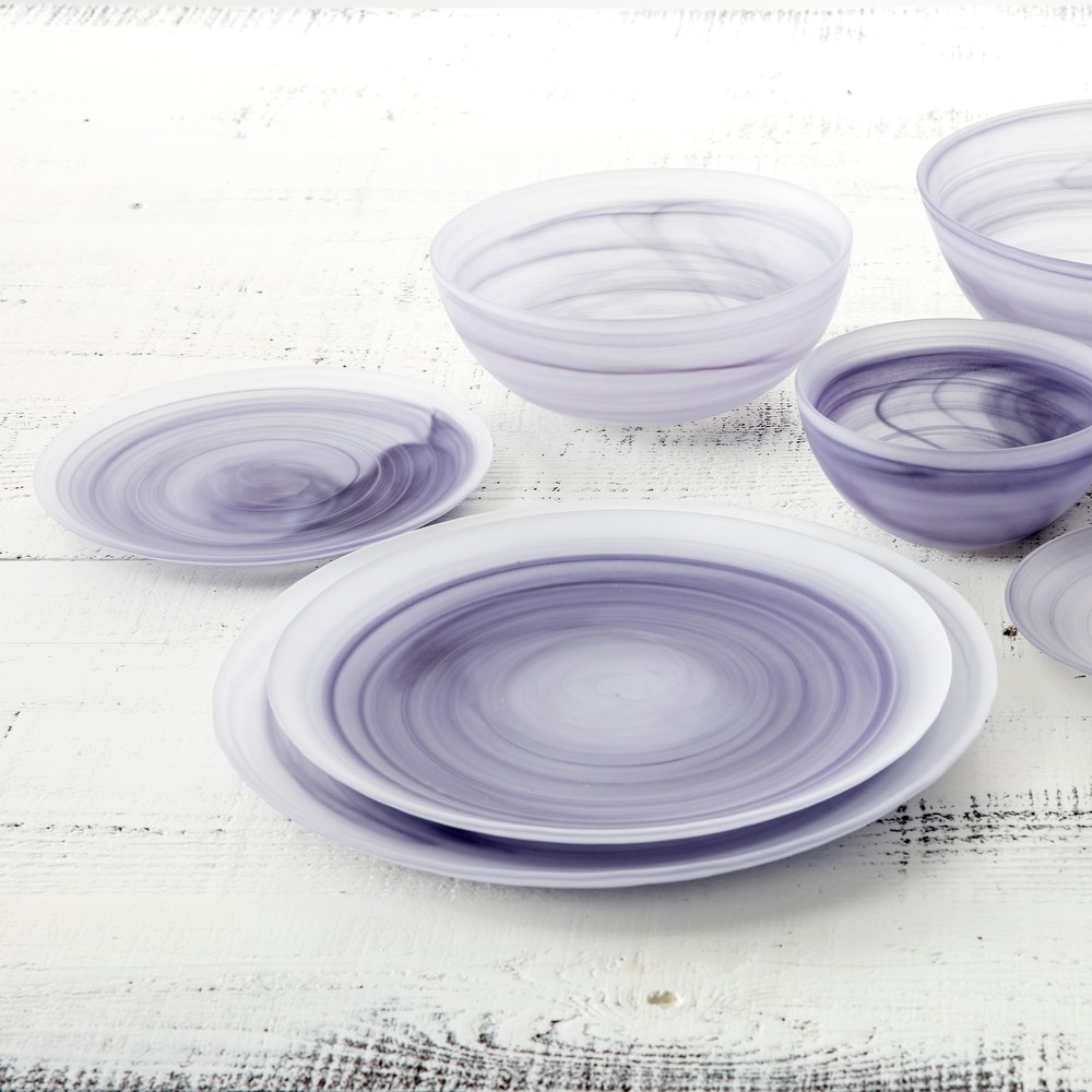 Purple glass dinnerware top