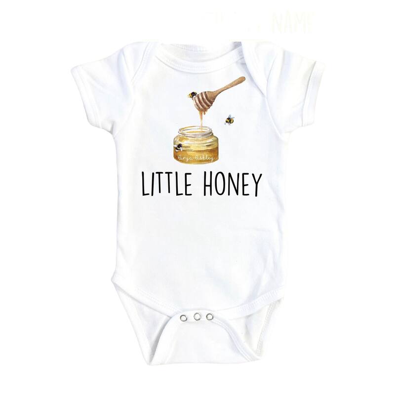 Bee Honey - Baby Boy Girl Clothes Infant Bodysuit Funny Cute Newborn - Natural - 0-3M