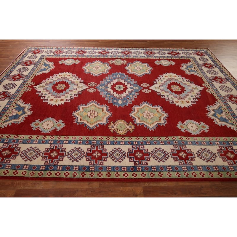 Red Kazak Oriental Area Rug Handmade Wool Carpet - 8'3" x 11'7"