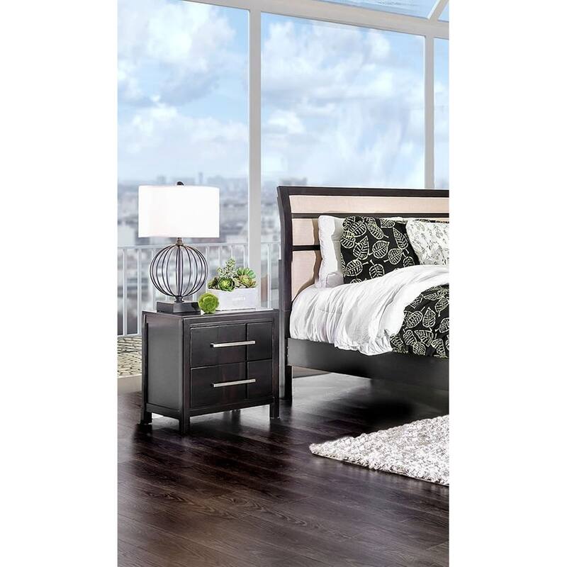 Transitional 1pc Nightstand Espresso English Dovetail Drawer Construction Bedside Table Bedroom