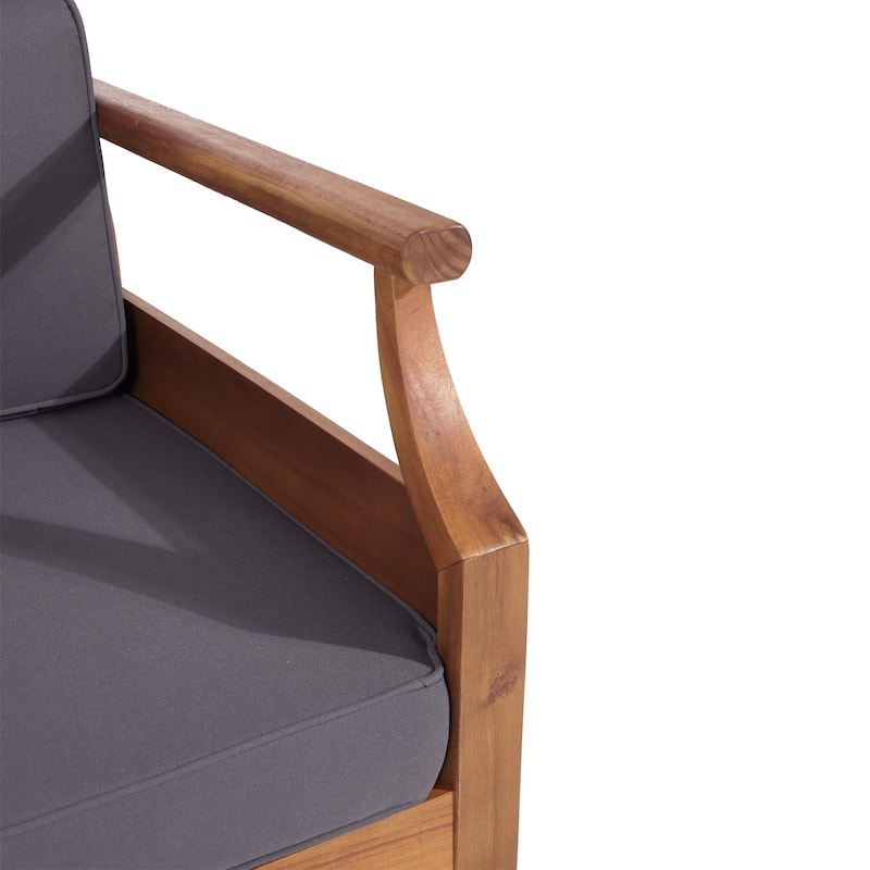 Aston Outdoor Acacia Wood 3 Seater Sofa by Christopher Knight Home