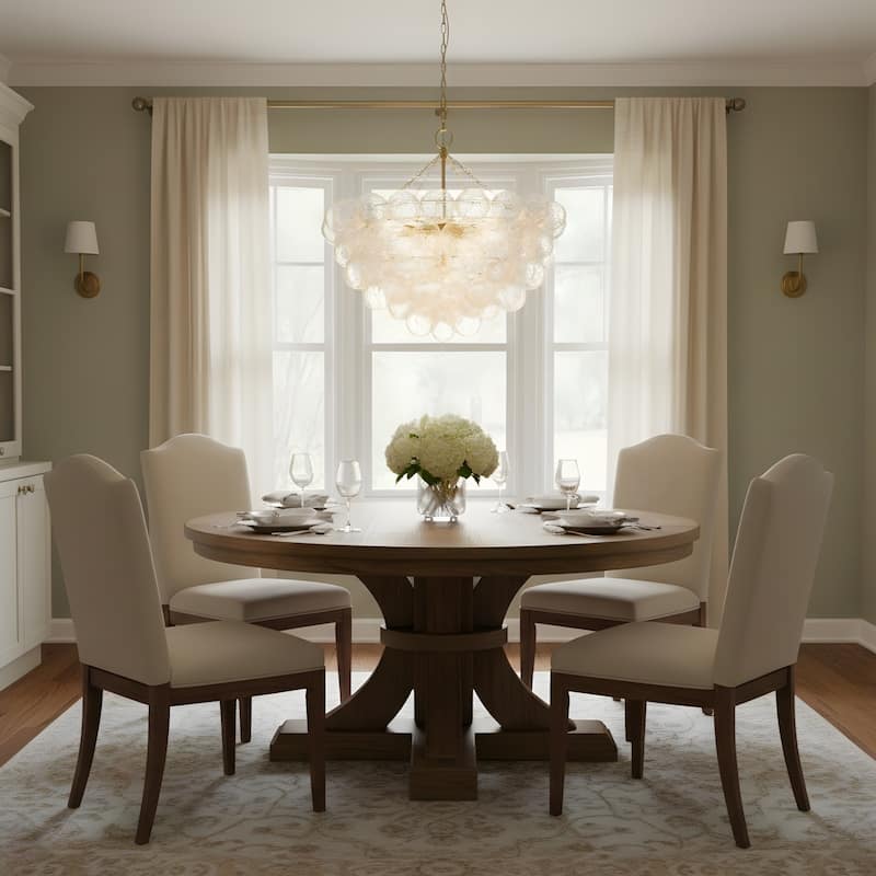 Gold Bubble Ball Chandelier, LED Pendant Light with Glass Globes