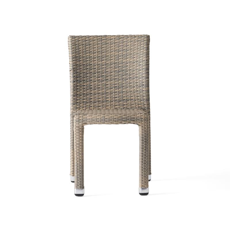 Dover Outdoor Wicker Aluminum Armless Stacking Dining Chair (Set of 4) by Christopher Knight Home