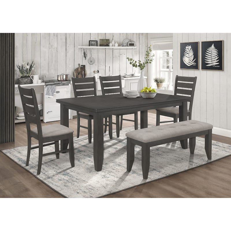 Dexter Grey and Dark Grey Tufted Upholstery Bench
