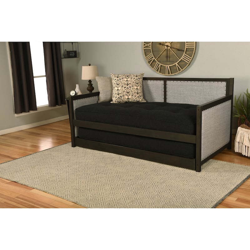 Somette Sloane Daybed in Graystone Finish includes Pop Up Trundle and Mattresses